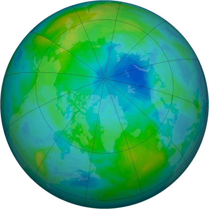 Arctic ozone map for 13 October 1983